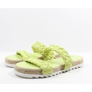 Marc Fisher Sandals Womens Size 6 Green Jaimee Leather Espadrille